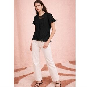 ULLA JOHNSON ADRIENNE EMBROIDERED TOP